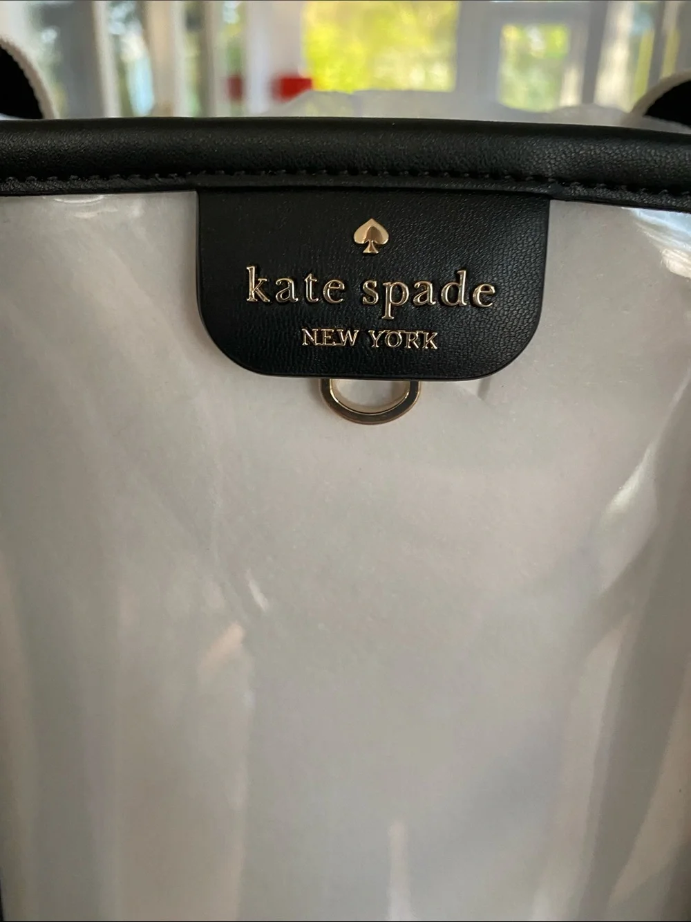 Kate Spade New York Clear Tote With White & Black Polka Dot Pouch &  dusty